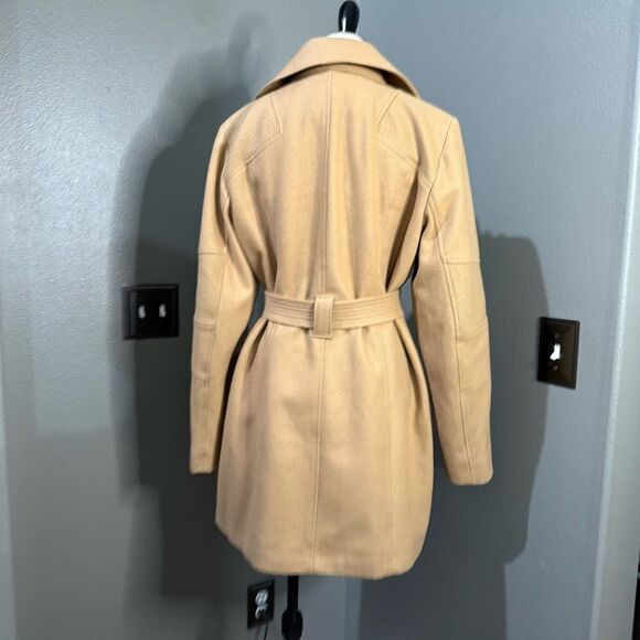 Michael Kors Asymmetrical Belted Walker Coat Wool Blend Camel Gold hardware - Picture 7 of 11